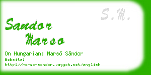 sandor marso business card